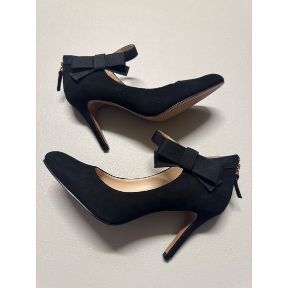Nine West Shoes - Nine West Gushing Pump Bow Heels Black Ankle Strap Bow Womens 6M NWOT